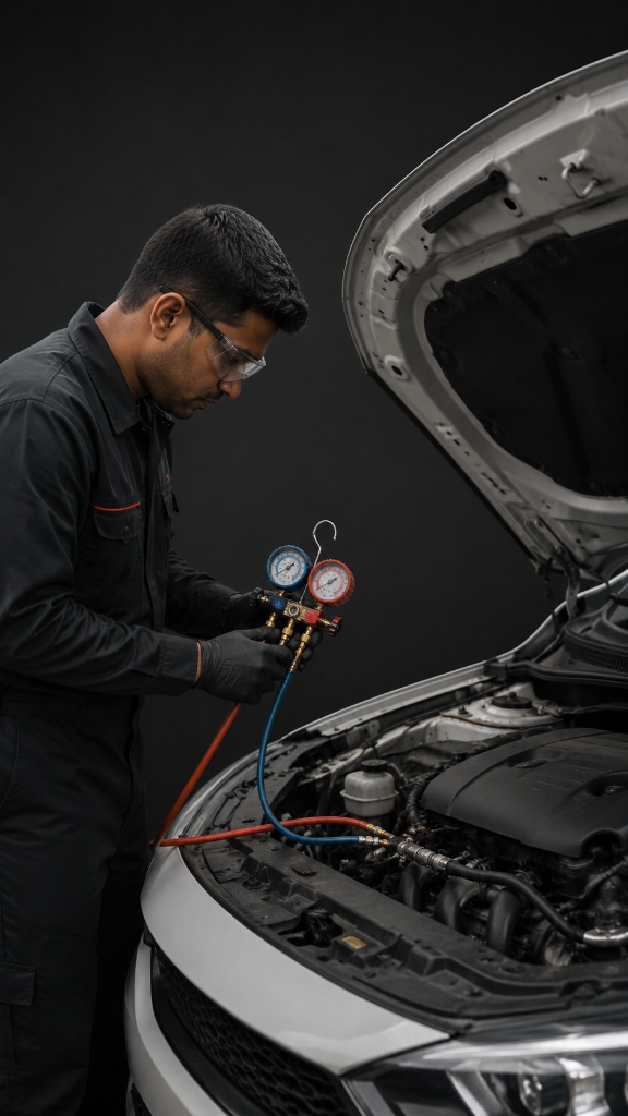 Car AC repair and gas refill Gota Ahmedabad