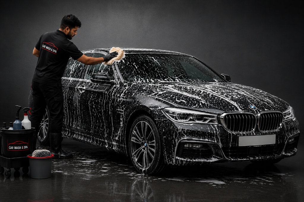 Car wash spa and ceramic coating detailing Gota Ahmedabad