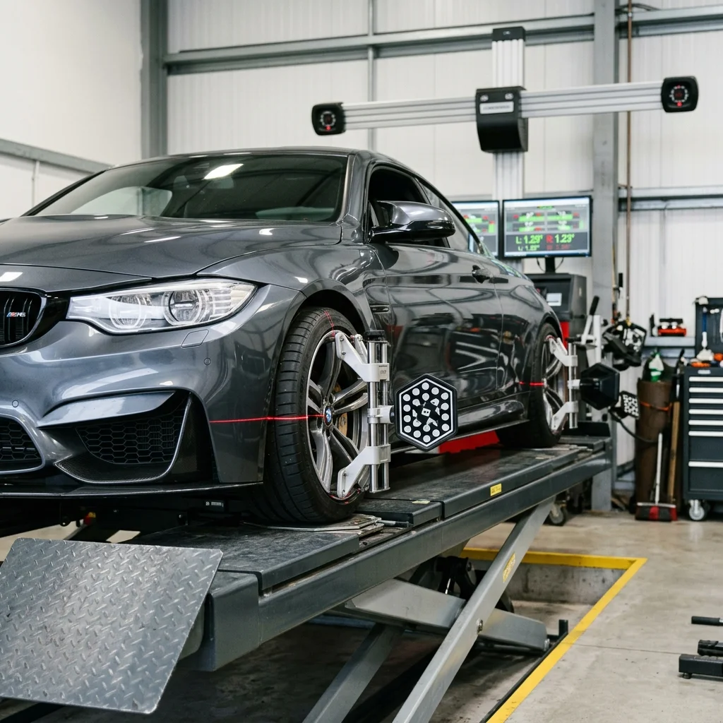 3D wheel alignment balancing at Lambodar Motors Gota Ahmedabad